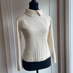 Sunday Best Polo Angora and Lamb's Wool Sweater Cream